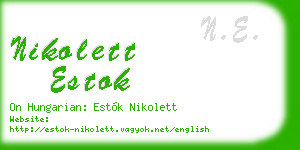 nikolett estok business card