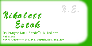 nikolett estok business card